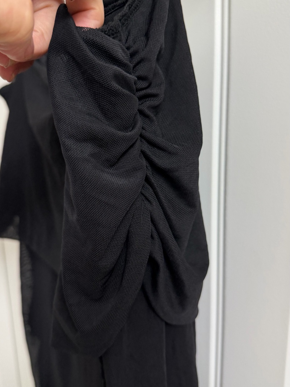 Elegant Black Off-Shoulder Ruched Women’s Dress - Picture 9 of 10